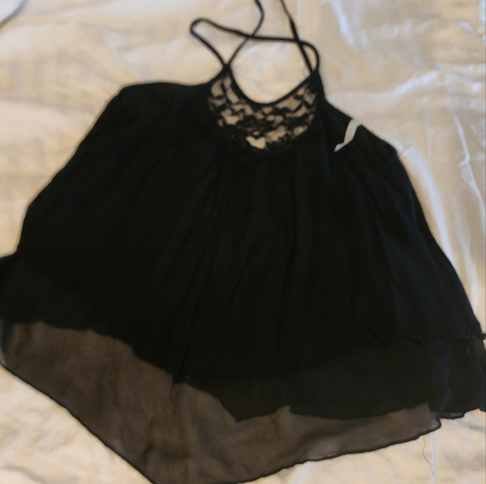 Elegant Black Lace Women's Top